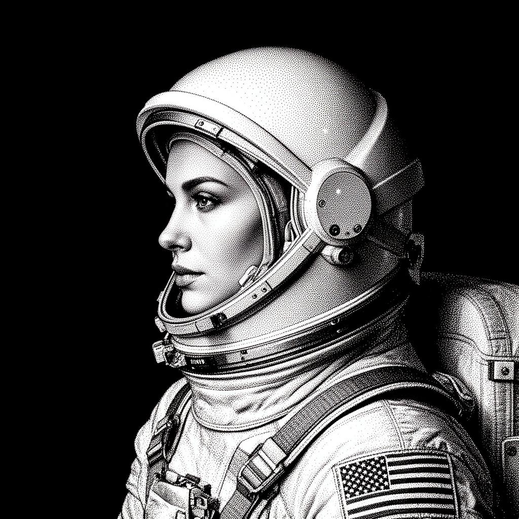 Astronauta — halftone editorial